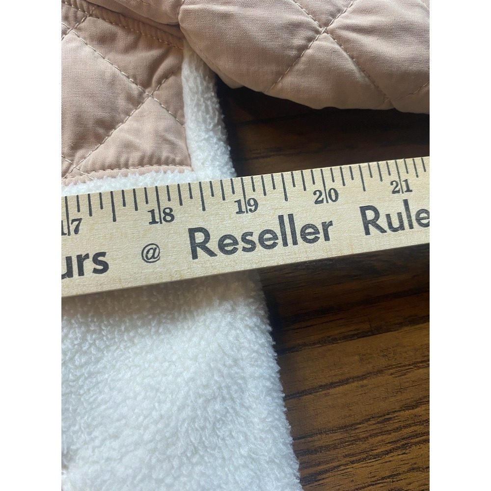 Abercrombie & Fitch Asymmetrical Snap‎ Quilted Fleece Pullover Cream Tan Small - Picture 4 of 10